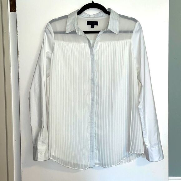 RACHEL Rachel Roy pleated detailed white blouse S - Picture 1 of 13